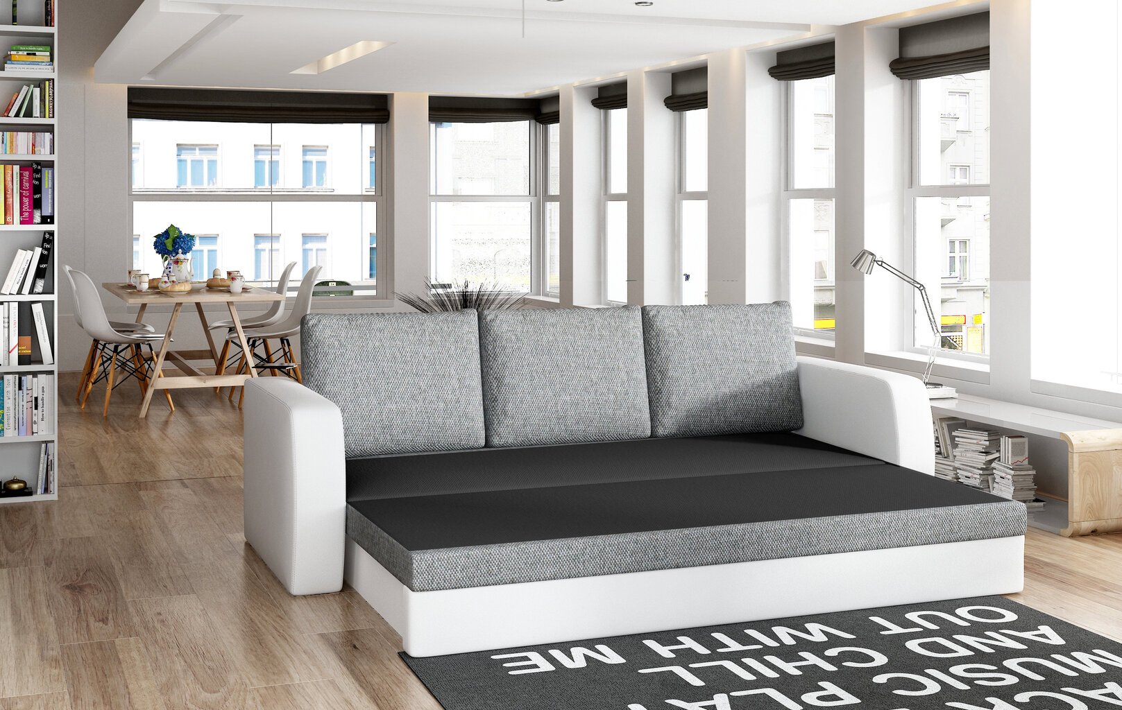 Sofa NORE Inversa, žalia/balta kaina ir informacija | Sofos | pigu.lt