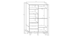 Шкаф Sven 2D3S, коричневый/белый цена и информация | Полки | pigu.lt