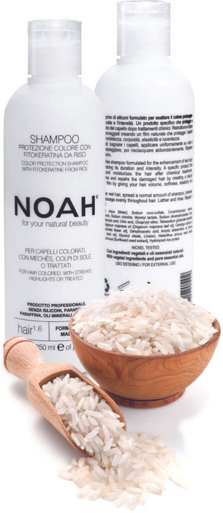 Spalvą apsaugantis šampūnas dažytiems ir sruogelėmis dažytiems plaukams Noah 250 ml kaina ir informacija | Šampūnai | pigu.lt