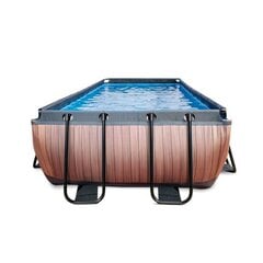 Каркасный бассейн Exit Wood, 540x250, с песочный фильтром, коричневый цена и информация | Бассейны | pigu.lt