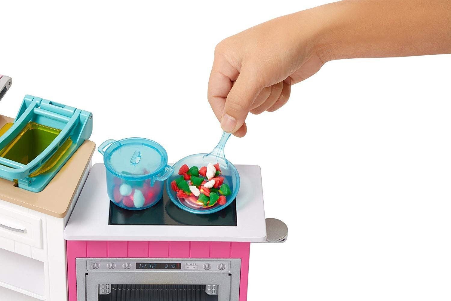 Lėlė Barbie ir virtuvės rinkinys su formuojama mase kaina ir informacija | Žaislai mergaitėms | pigu.lt