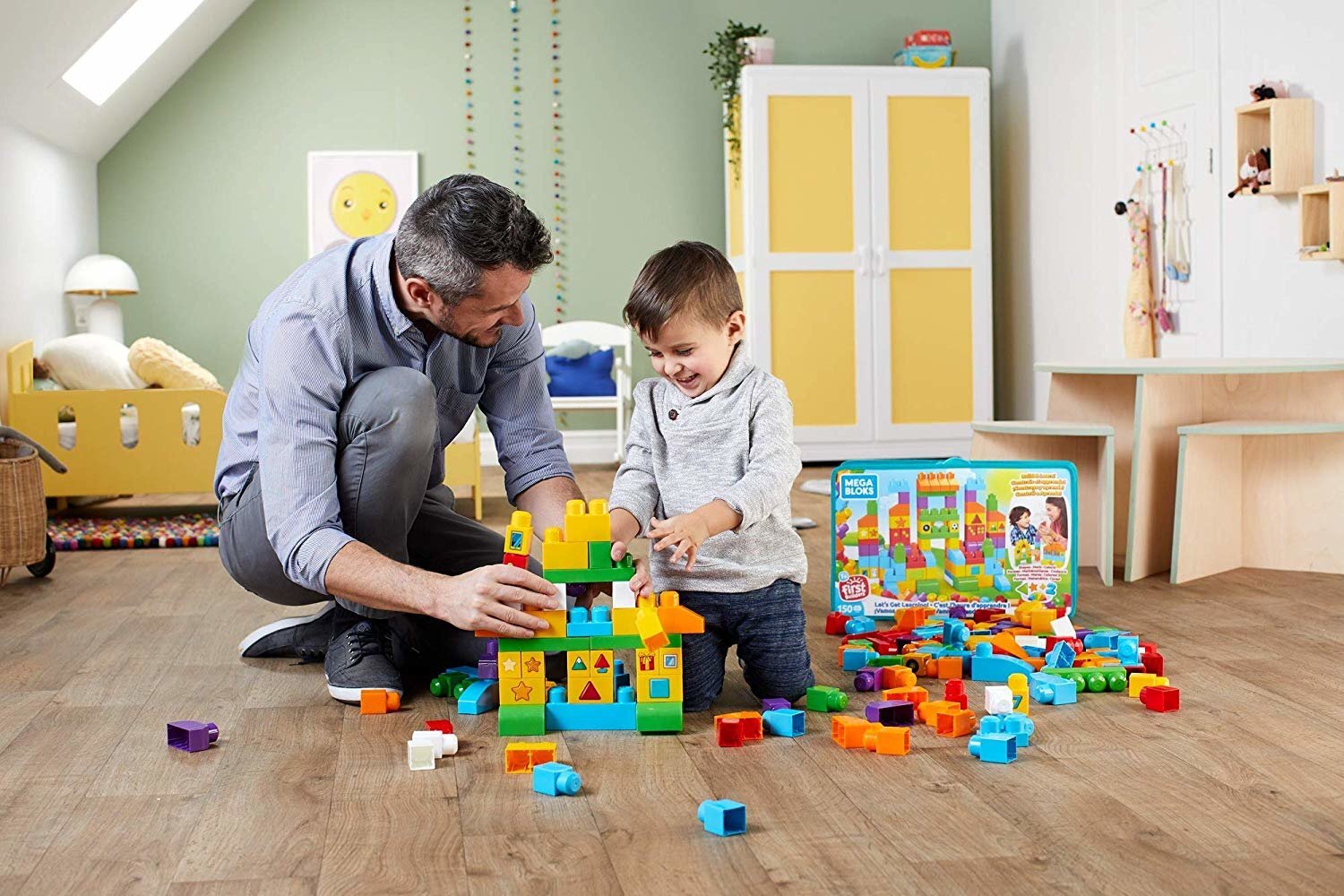 Kaladėlės Mega Bloks® Mokymosi krepšelis, 150 d. kaina ir informacija | Žaislai kūdikiams | pigu.lt