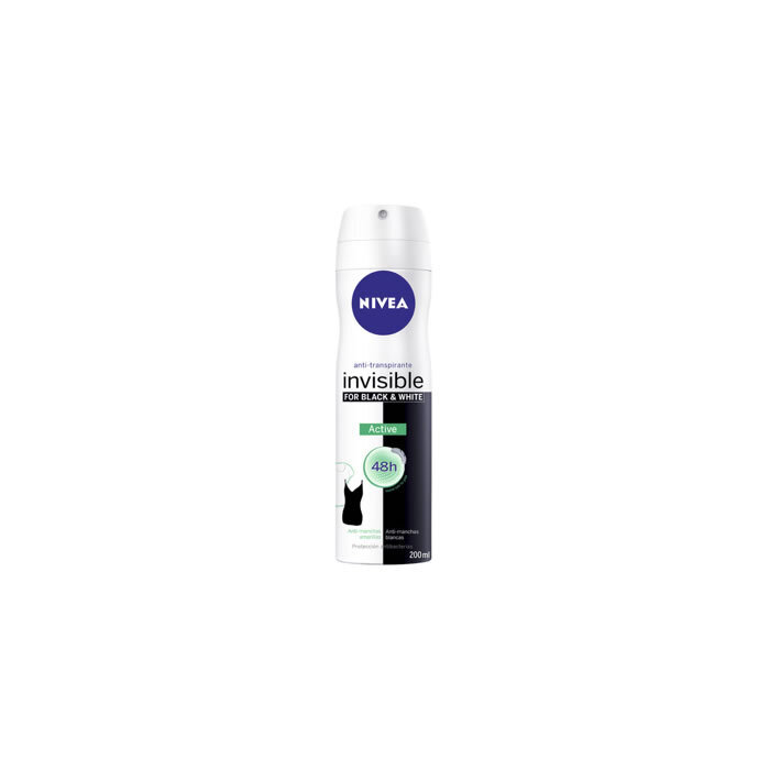 Purškiamas dezodorantas Nivea Black & White Invisible Active, 200 ml цена и информация | Dezodorantai | pigu.lt