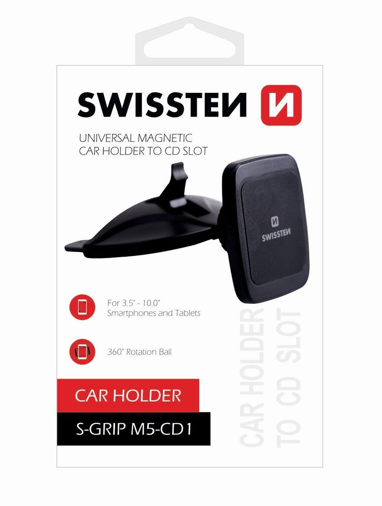 Swissten S-Grip M5-CD1 universalus laikiklis planšetėms, telefonams, navigacijoms, Juoda kaina ir informacija | Telefono laikikliai | pigu.lt