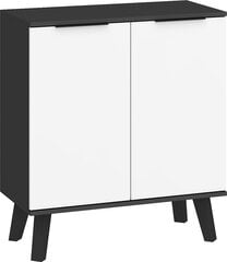 Шкафчик Sven 2D, черный/белый цена и информация | Шкафчики в гостиную | pigu.lt