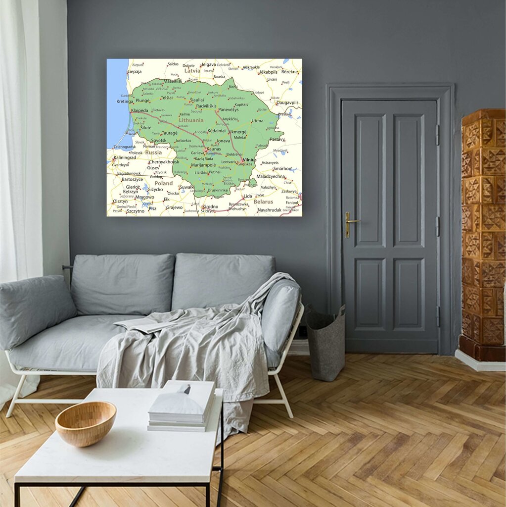 Kamštinis paveikslas - Lietuvos žemėlapis [Kamštinis žemėlapis], 60x40 cm. цена и информация | Reprodukcijos, paveikslai | pigu.lt