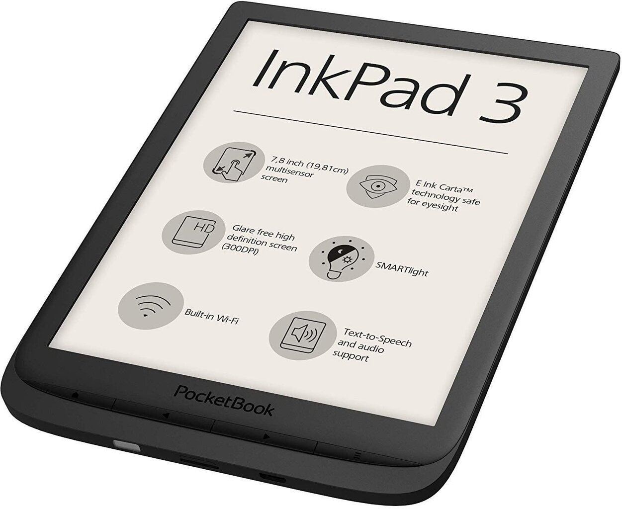 PocketBook InkPad 3 PB 740, Juoda цена и информация | Elektroninių knygų skaityklės | pigu.lt