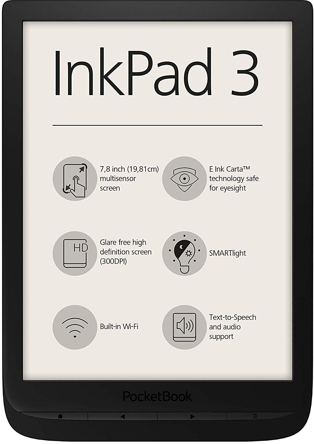 PocketBook InkPad 3 PB 740, Juoda
