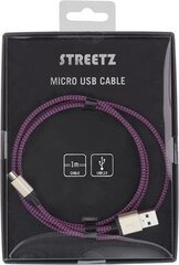 Streetz USB 2.0, 1m, Micro-118 цена и информация | Кабели для телефонов | pigu.lt