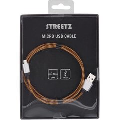 Streetz USB 2.0 "A-micro B", 1.0m, оранжевый/ Micro-116 цена и информация | Кабели для телефонов | pigu.lt