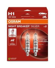 Автомобильная лампа Osram 64150NBS H1 12V 55Вт цена и информация | Автомобильные лампочки | pigu.lt