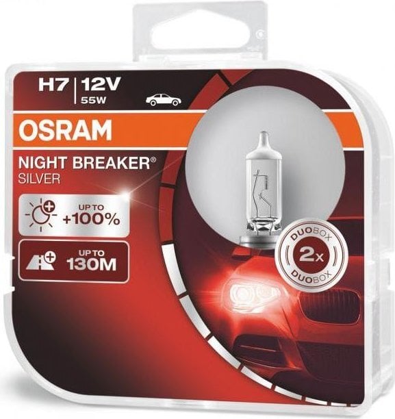 Automobilinės lemputės Osram Night Braker Silver H7, 2 vnt. цена и информация | Automobilių lemputės | pigu.lt