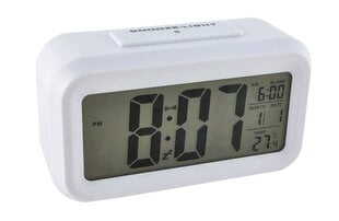 Цифровой будильник с термометром, белый цена и информация | Метеорологические станции, термометры | pigu.lt