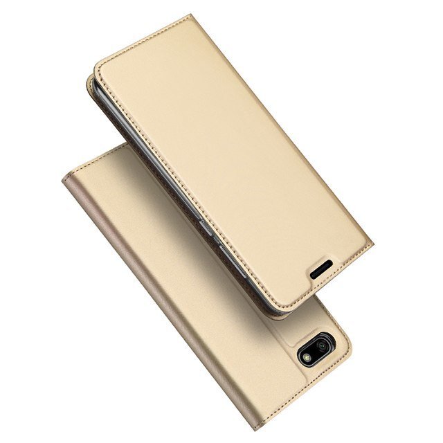 Atverčiamas dėklas Dux Ducis Premium Magnet telefonui Huawei Y5 / Y5 Prime, auksinis kaina ir informacija | Telefono dėklai | pigu.lt