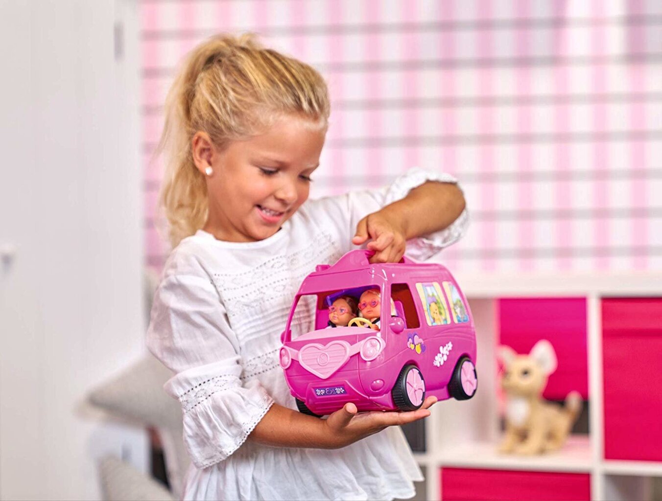 Lėlė su kemperiu Simba Evi Love, 12 cm kaina ir informacija | Žaislai mergaitėms | pigu.lt