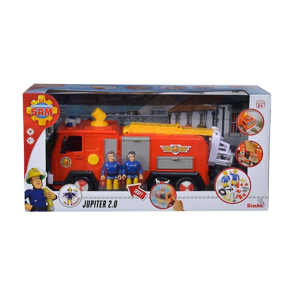 Gaisrinė mašina su šviesomis ir garsais Simba Dickie Toys Fireman Sam (Ugniagesys Semas) Jupiter + 2 figūrėlės kaina ir informacija | Žaislai berniukams | pigu.lt