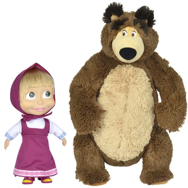 Pliušinis Lokys ir lėlė Maša Simba Masha and the Bear 43 cm, 23 cm kaina |  pigu.lt