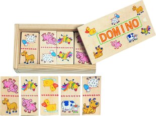 Mini domino žaidimas vaikams su gyvūnų paveikslėliais, Woody kaina ir informacija | Stalo žaidimai, galvosūkiai | pigu.lt