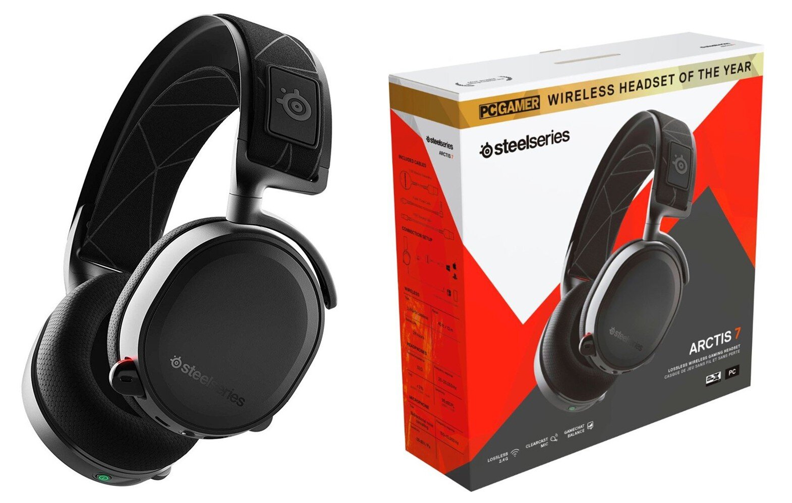 Bevielės Žaidimų Ausinės SteelSeries Arctis 7 2019 Edition Black (Juodos) 7.1 (Wireless 2.4G) цена и информация | Ausinės | pigu.lt