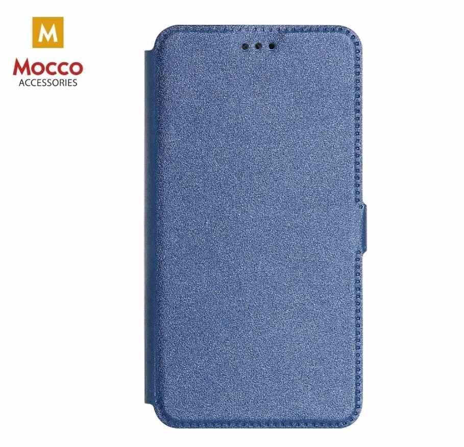 Atverčiamas eko odos dėklas Mocco Shine skirtas Samsung Galaxy J6 (2018), mėlynas kaina ir informacija | Telefono dėklai | pigu.lt