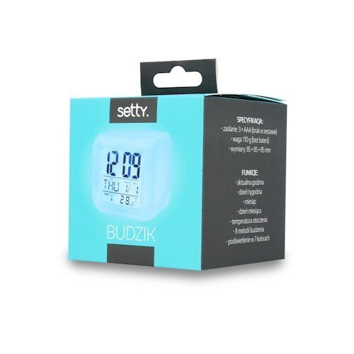 Elektroninis laikrodis - žadintuvas Setty, mėlynas kaina ir informacija | Laikrodžiai | pigu.lt