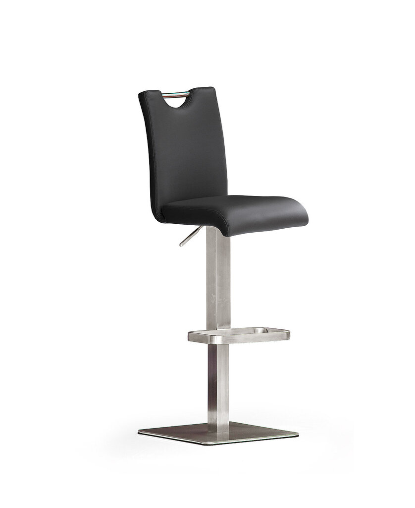 Baro-pusbario kėdė Bardo 3, natūrali oda, juoda цена и информация | Virtuvės ir valgomojo kėdės | pigu.lt