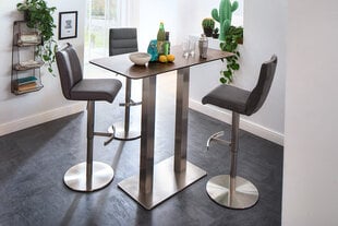 Baro-pusbario kėdė Giulia B-2, gobelenas, šviesiai pilka kaina ir informacija | Virtuvės ir valgomojo kėdės | pigu.lt