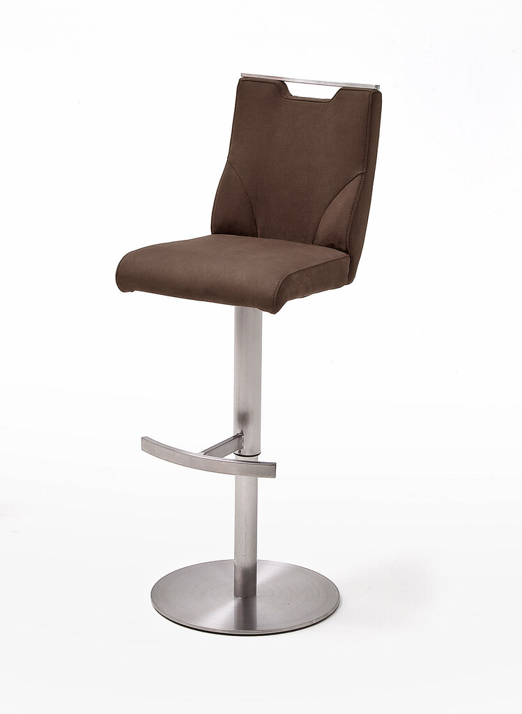 Baro-pusbario kėdė Giulia C, natūrali oda, ruda kaina ir informacija | Virtuvės ir valgomojo kėdės | pigu.lt