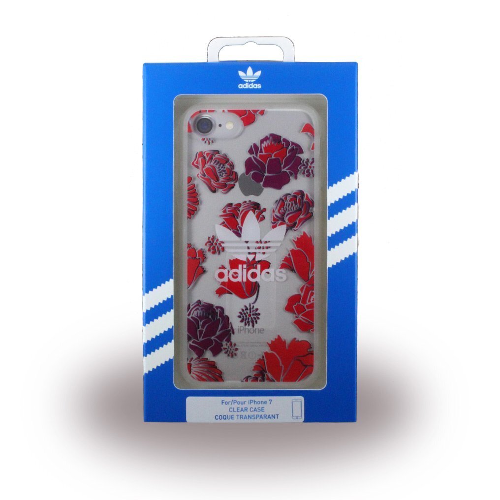 Adidas Clear Case Silicone Case skirtas Apple iPhone 6 / 6S / 7 / 8 Red Flowers (EU Blister) цена и информация | Telefono dėklai | pigu.lt