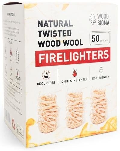 Susuktos medienos vilnos įdegtukai FIRELIGHTERS цена и информация | Medžio anglis, briketai, uždegimo priemonės | pigu.lt