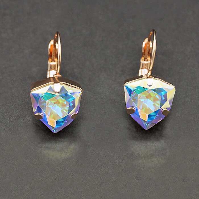 Auskarai moterims DiamondSky Bermuda Triangle Aurore Boreale su Swarovski kristalais цена и информация | Auskarai | pigu.lt