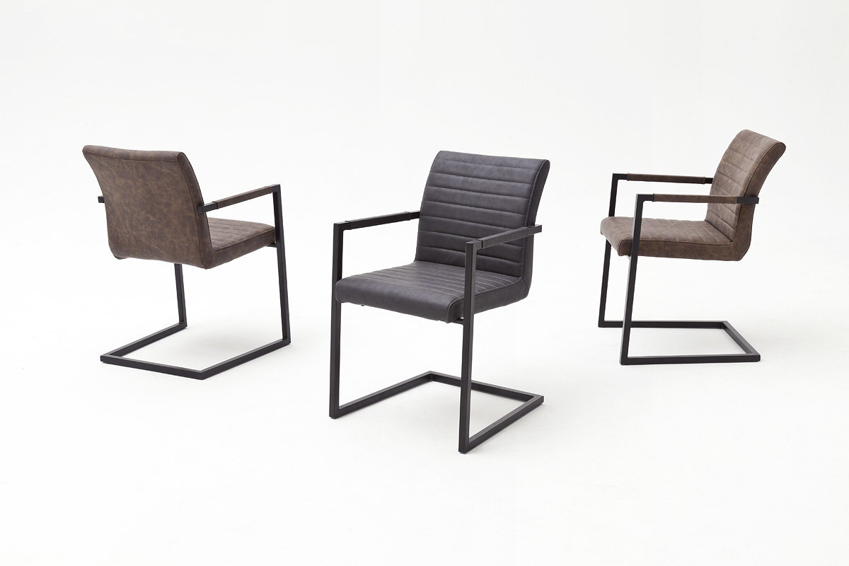 4-ių kėdžių komplektas Kian A-S, pilkas kaina ir informacija | Virtuvės ir valgomojo kėdės | pigu.lt