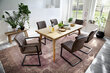 4-ių kėdžių komplektas Kian B-B, rudas kaina ir informacija | Virtuvės ir valgomojo kėdės | pigu.lt