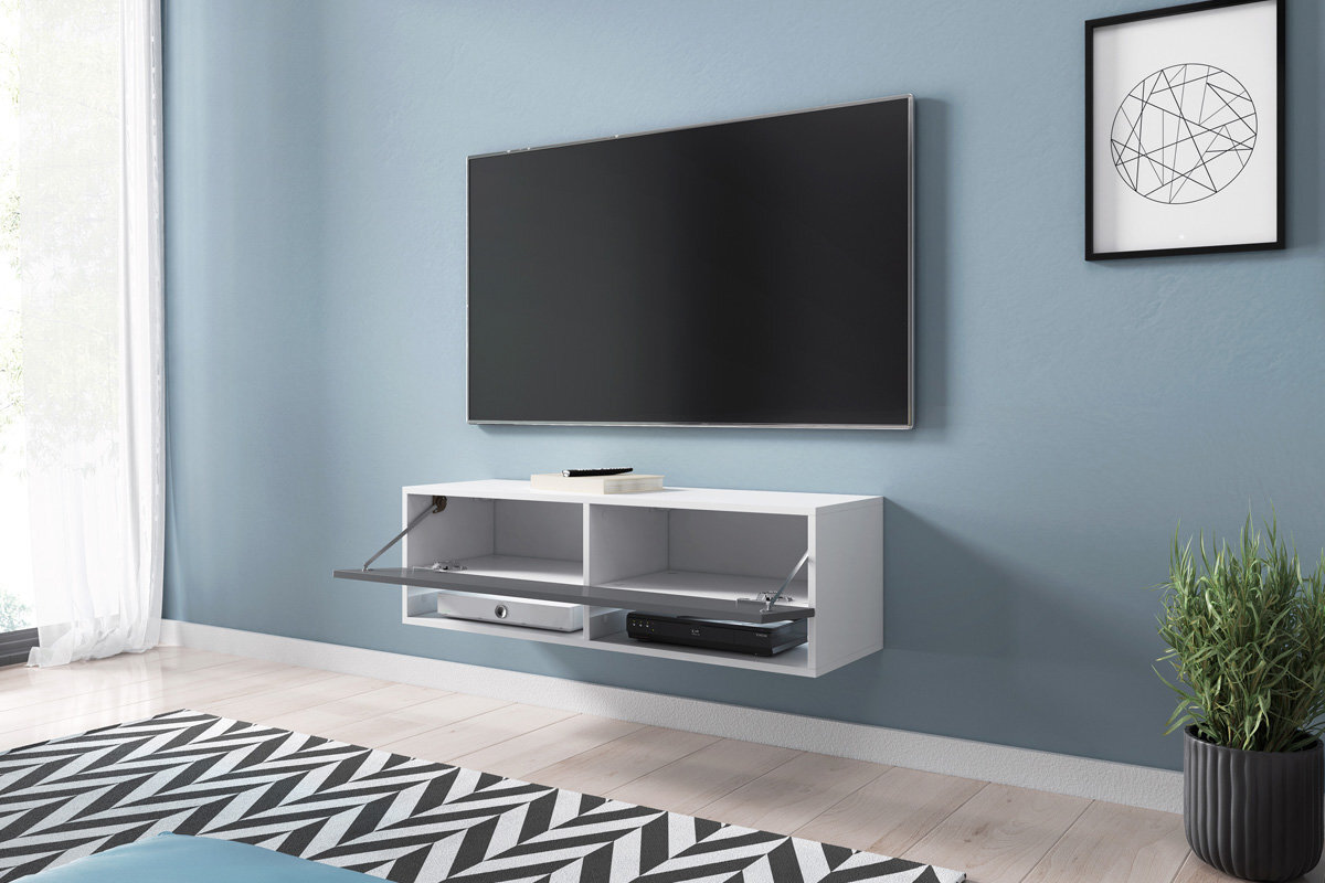 TV staliukas Wander 100 cm, baltas/pilkas kaina ir informacija | TV staliukai | pigu.lt