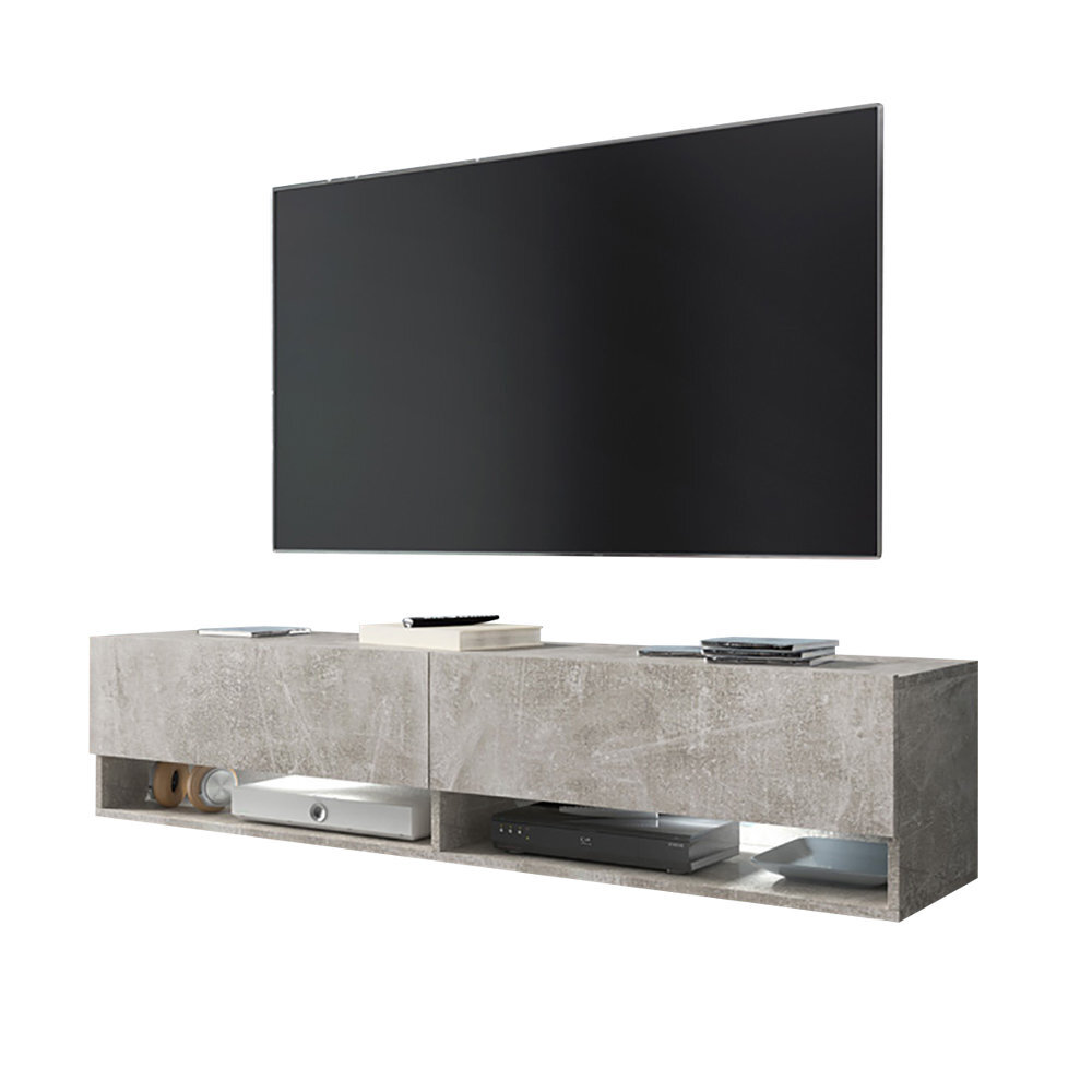 TV staliukas Wander LED 140 cm, pilkas kaina ir informacija | TV staliukai | pigu.lt