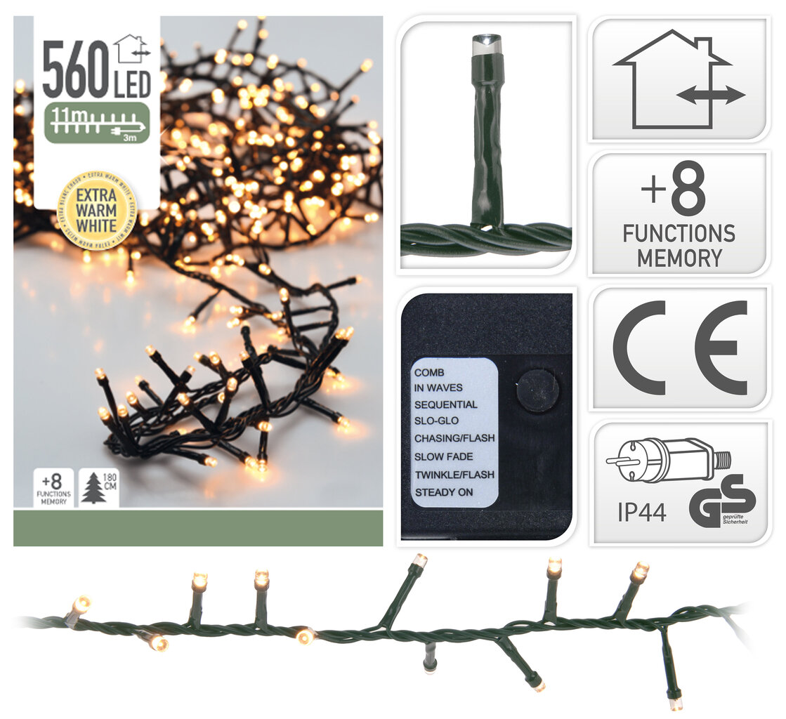 Kalėdinė girlianda, 560 LED kaina ir informacija | Girliandos | pigu.lt
