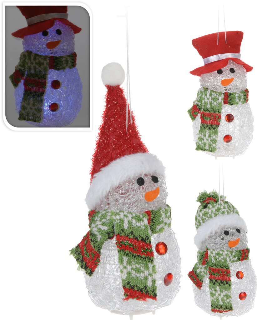 Šviečianti Kalėdinė dekoracija Sniego Senis kaina ir informacija | Kalėdinės dekoracijos | pigu.lt