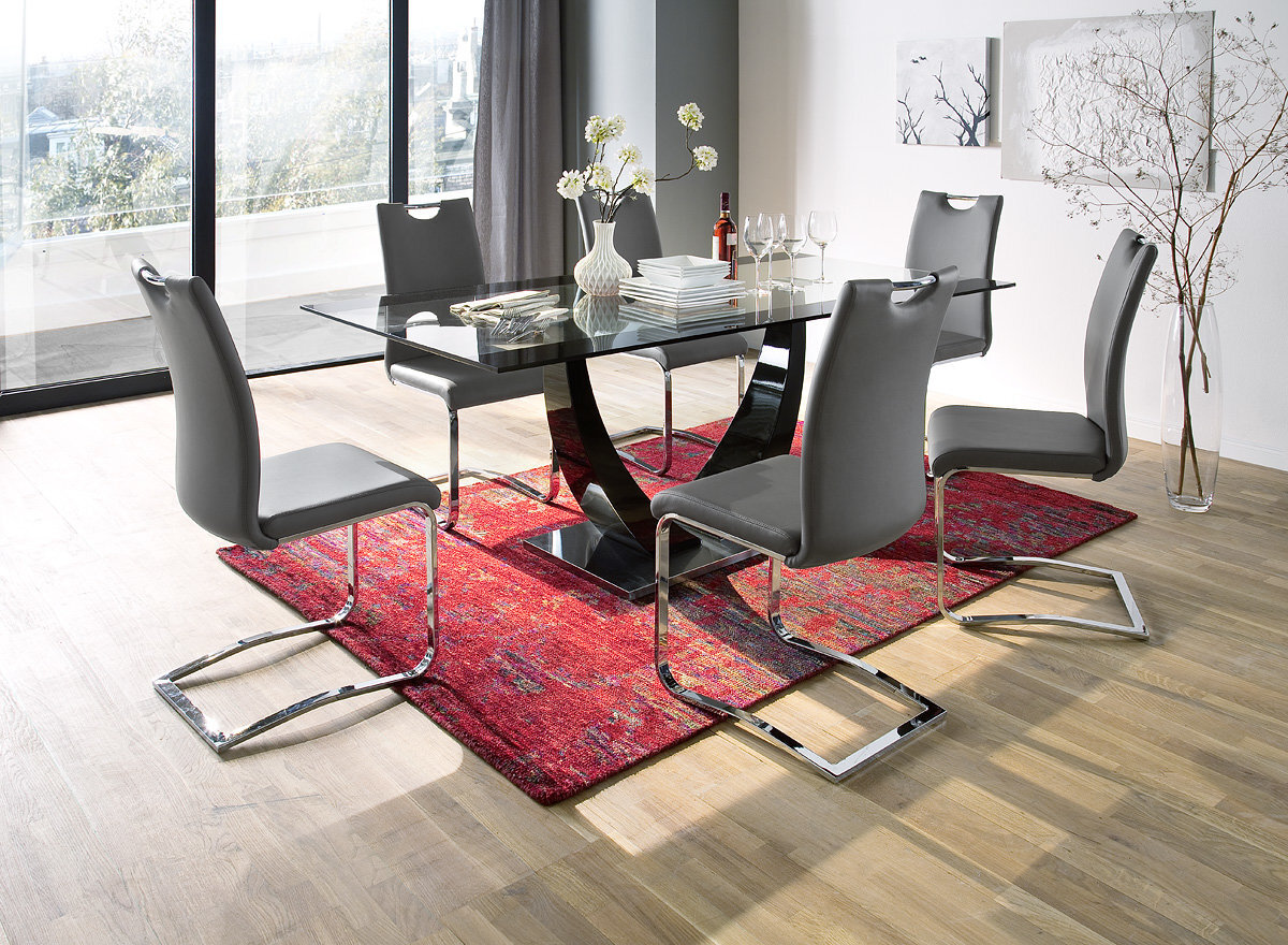 4-ių kėdžių komplektas Koeln, raudonas kaina ir informacija | Virtuvės ir valgomojo kėdės | pigu.lt