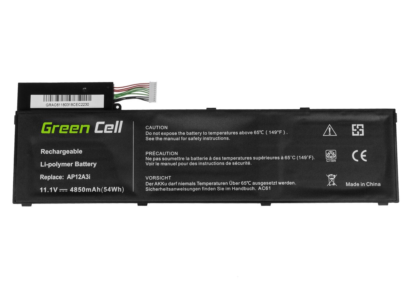 Green Cell Laptop Battery for Acer Aspire Timeline Ultra M3 M3-581TG M5 M5-481TG M5-581TG TravelMate P648 P658 kaina ir informacija | Akumuliatoriai nešiojamiems kompiuteriams | pigu.lt