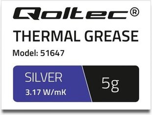 Qoltec Thermal grease 3.17 Вт/мК , 5г цена и информация | Термопасты | pigu.lt