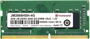 Transcend SO-DIMM DDR4, 4GB, 2666MHz (JM2666HSH-4G) цена и информация | Оперативная память (RAM) | pigu.lt