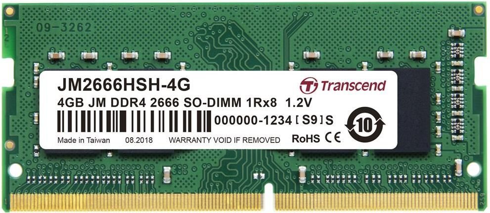 Transcend SO-DIMM DDR4, 4GB, 2666MHz (JM2666HSH-4G) цена и информация | Operatyvioji atmintis (RAM) | pigu.lt