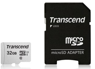 Карта намяти для телефона  SDHC 32GB W/ADAPT/C10 TS32GUSD300S-A Transcend цена и информация | Карты памяти для телефонов | pigu.lt