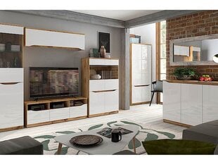 Шкафчик Nuis 3D, дубовый/белый цена и информация | Шкафчики в гостиную | pigu.lt