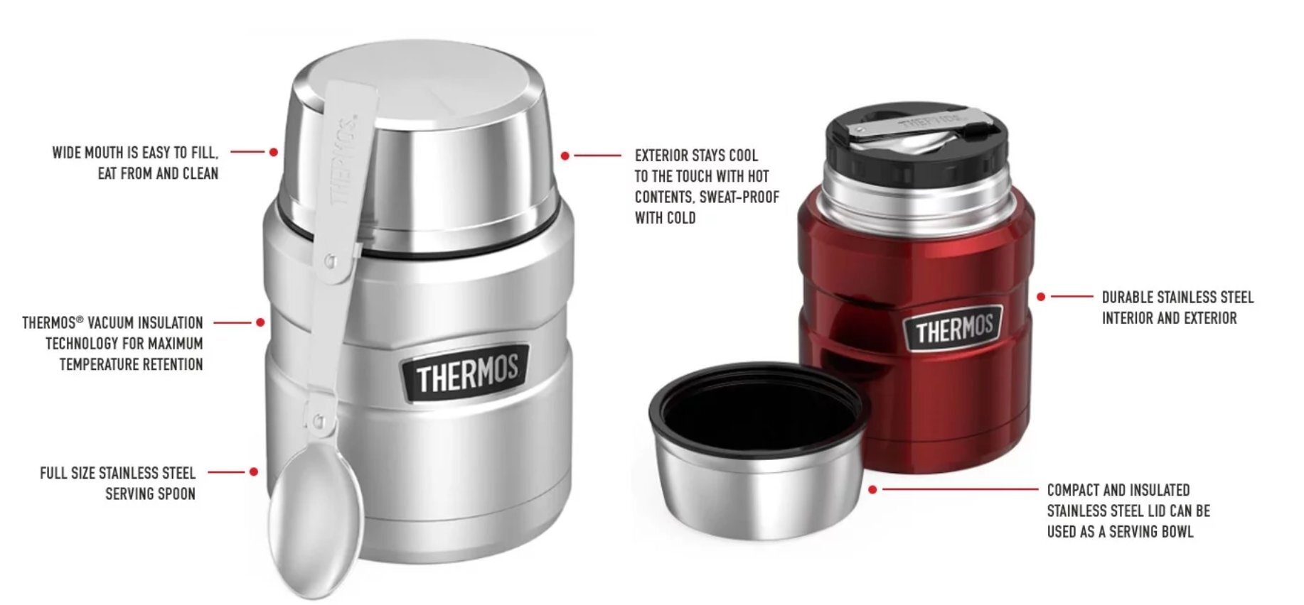Maistinis termosas Thermos, THSK3000CR, 470 ml kaina ir informacija | Termosai, termopuodeliai | pigu.lt