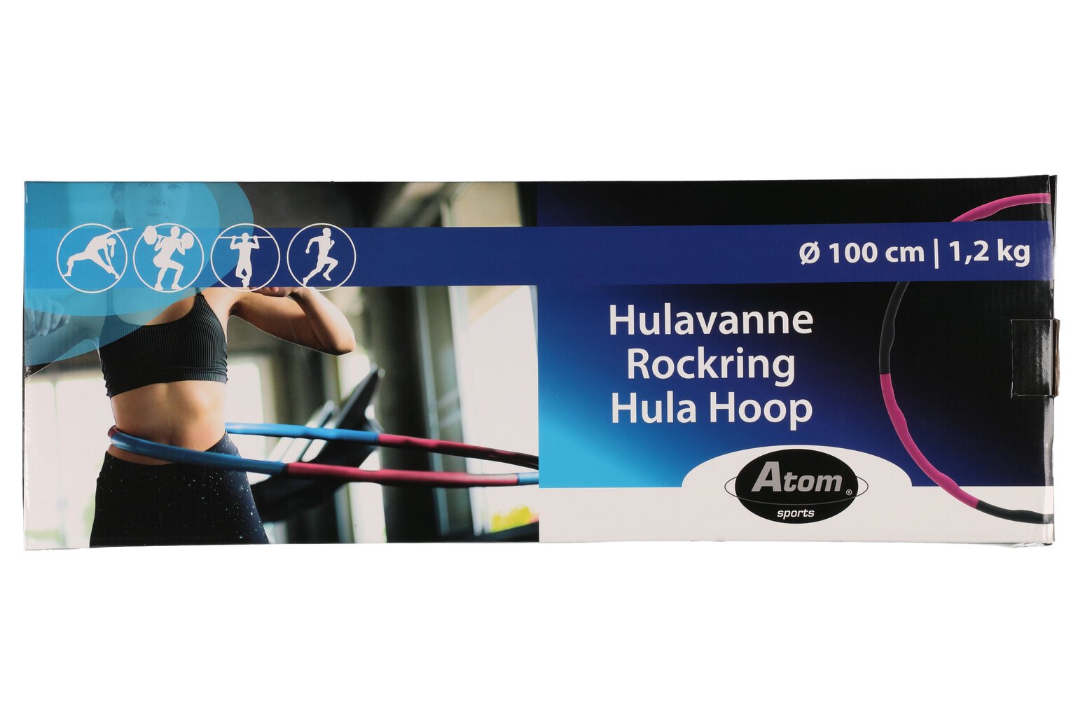 Gimnastikos lankas Atom Sports Hula Hoop, 1,2 kg цена и информация | Gimnastikos lankai ir lazdos | pigu.lt