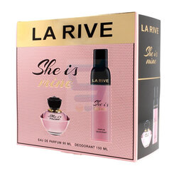 Rinkinys La Rive She is Mine: EDP moterims 90 ml + dezodorantas 150 ml цена и информация | Женские духи | pigu.lt