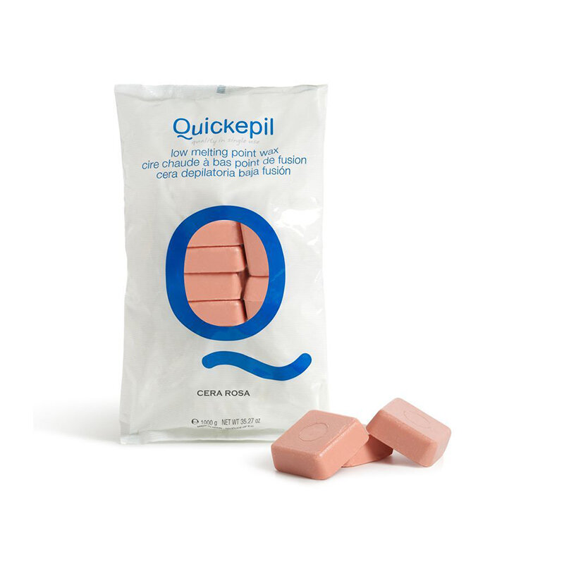 Kietasis vaškas rožinės spalvos Quickepil, 1000 g цена и информация | Depiliacijos priemonės | pigu.lt