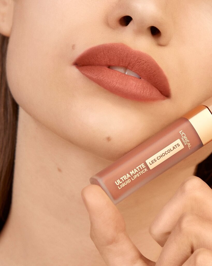 Skysti lūpų dažai L'Oreal Paris Les Chocolats Ultra Matte 7.6 ml, 862 Volupto Choco kaina ir informacija | Lūpų dažai, blizgiai, balzamai, vazelinai | pigu.lt