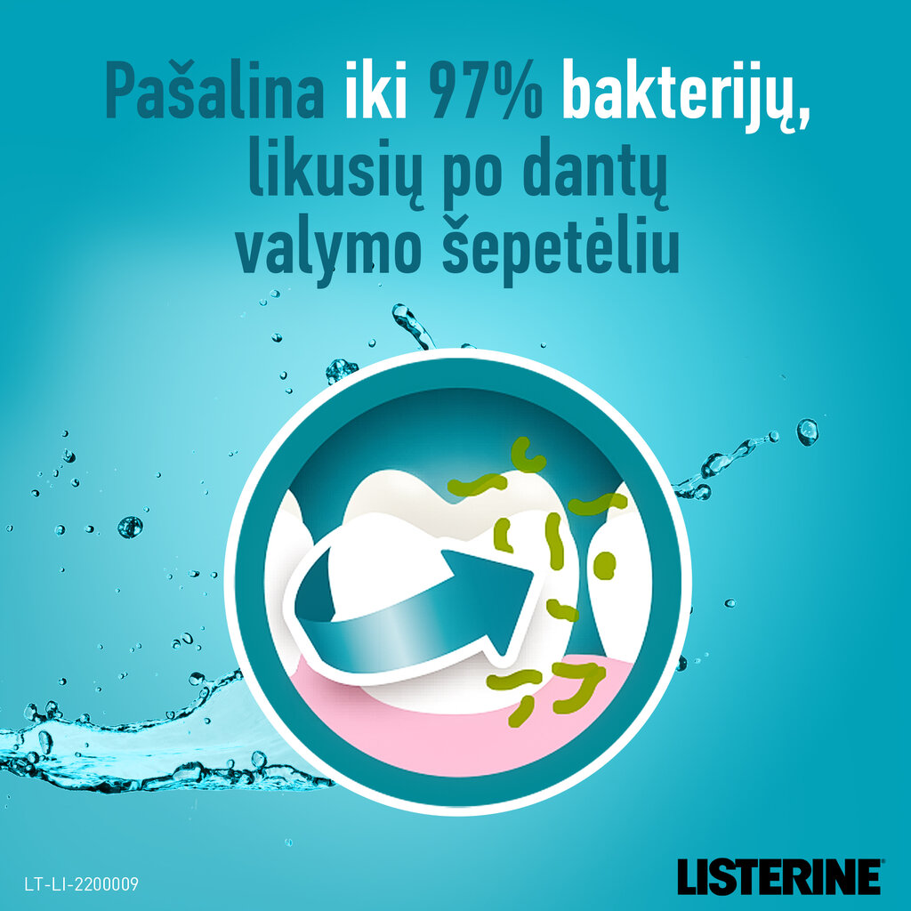 LISTERINE® COOL MINT MILD TASTE BURNOS SKALAVIMO SKYSTIS BE ALKOHOLIO, 1000 ml kaina ir informacija | Dantų šepetėliai, pastos | pigu.lt